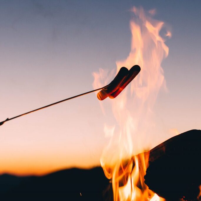 cooking hotdog